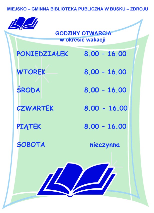 zmiana godzin wakacje