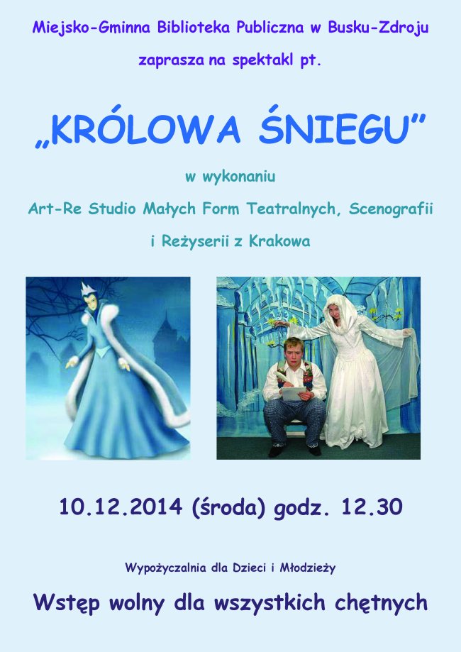Królowa śniegu plakat