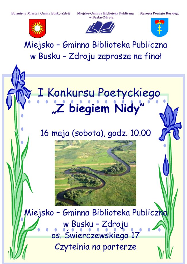Zapraszamy na finał I Konkursu Poetyckiego "Z biegiem Nidy"