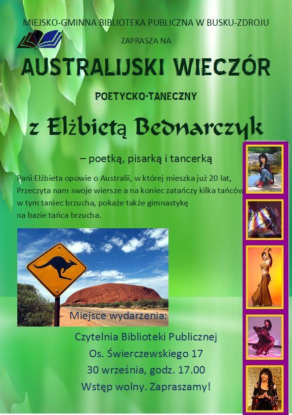 Elżbieta Bednarczyk - poezja, taniec i Australia.