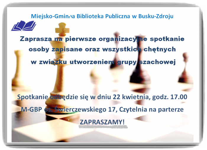 Grupa szachowa – spotkanie organizacyjne