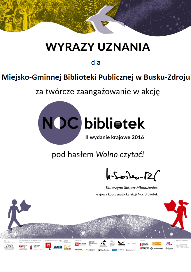 Dyplom noc bibliotek