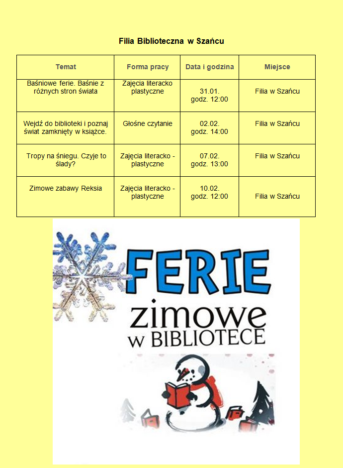 FERIE ZIMOWE 2017