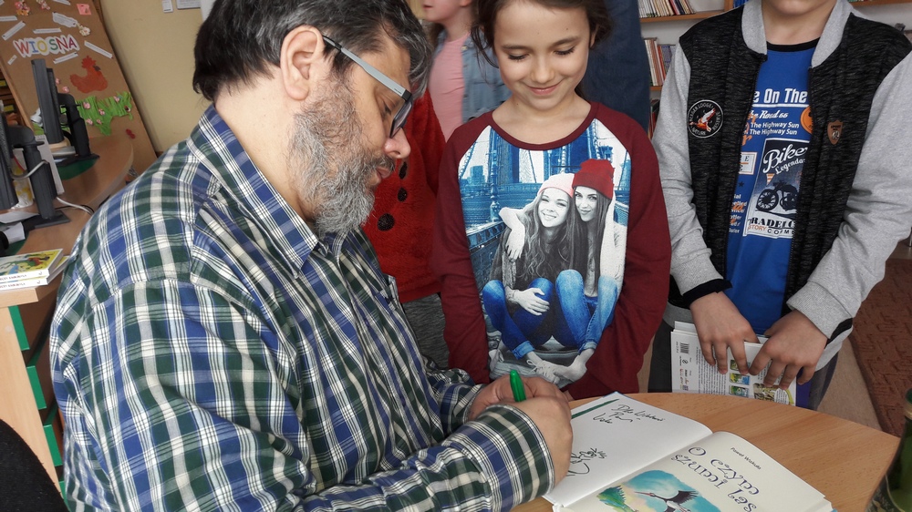 Spotkanie z rysownikiem, ilustratorem, pisarzem – Pawłem Wakułą.
