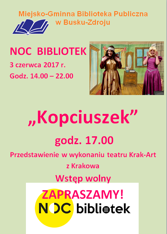 3 czerwca – NOC BIBLIOTEK