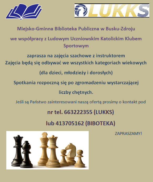 Zapisy na zajęcia szachowe.