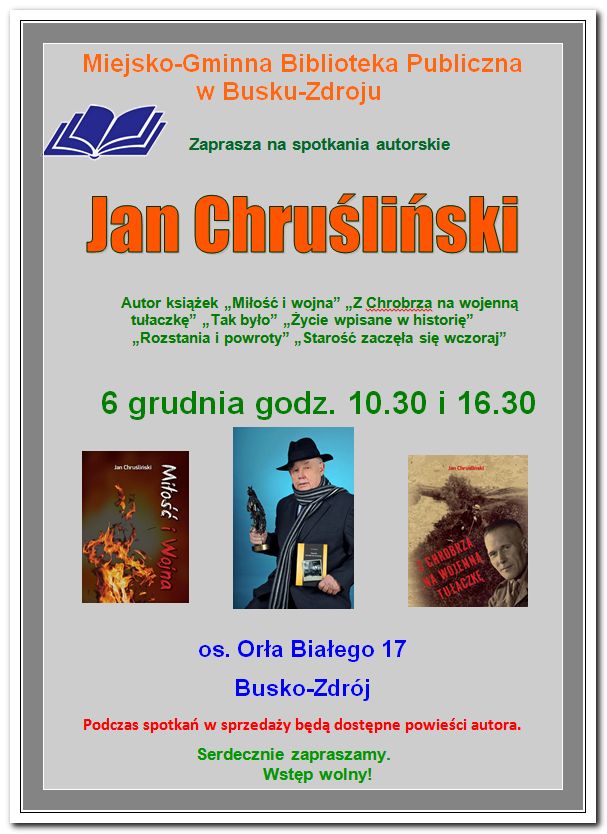 Spotkanie autorskie z Janem Chruślińskim
