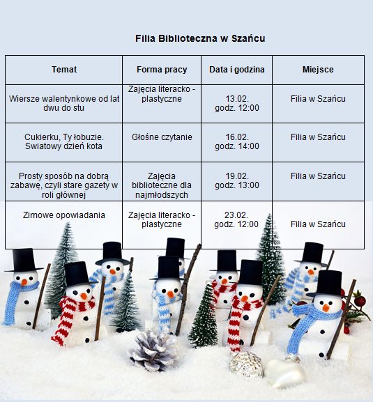 Zima z biblioteką - filia Szaniec