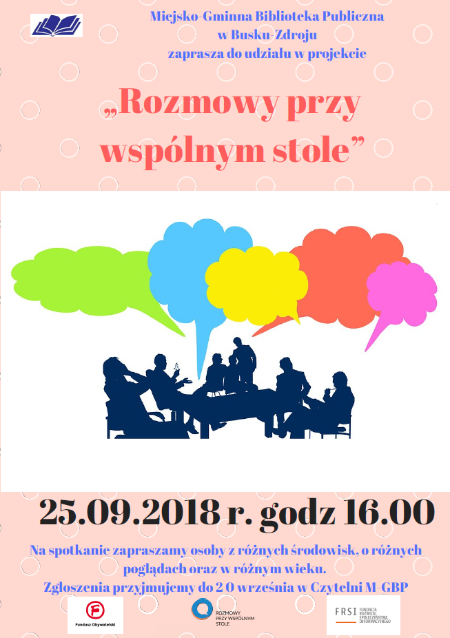 Zapraszamy  Państwa do „Rozmów przy wspólnym stole”.
