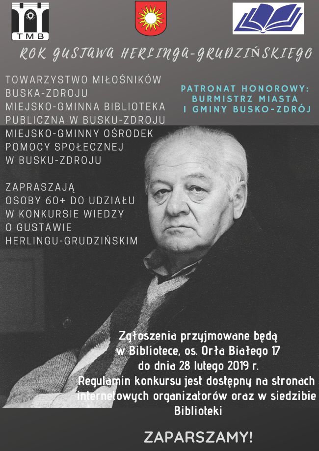 Konkurs wiedzy o Gustawie Herlingu-Grudzińskim dla seniorów.