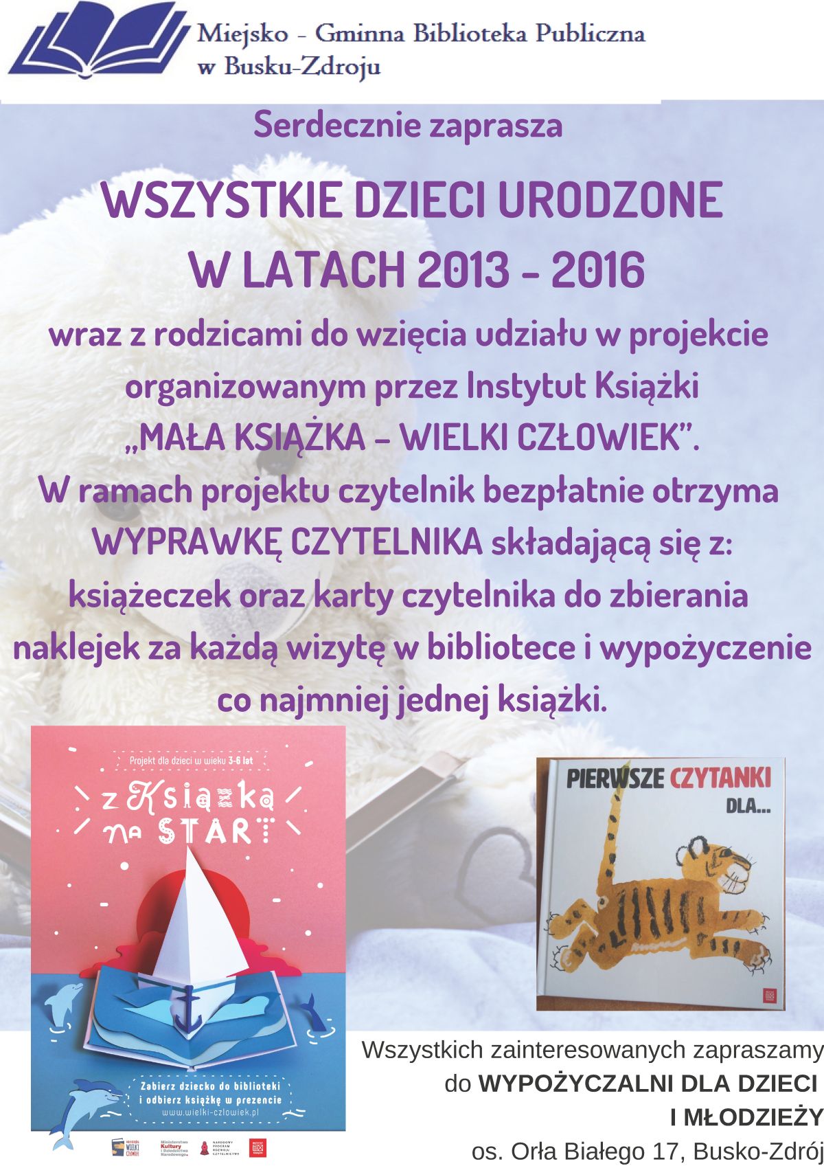 „Mała Książka – Wielki Człowiek” – dla dzieci urodzonych w latach 2013-2016