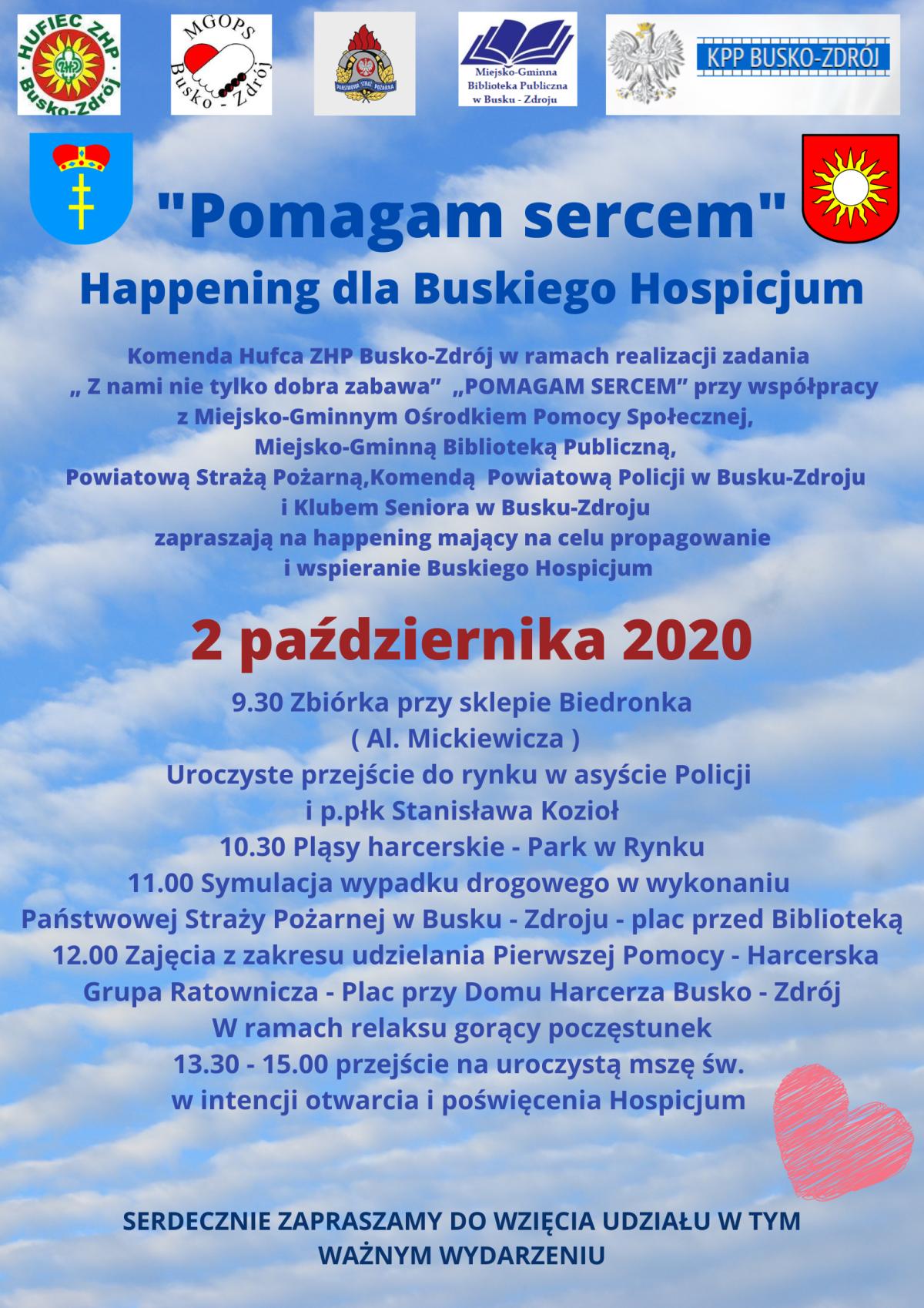 Pomagam sercem 5 października, godz. 9.30. Zapraszamy na harcerski happening dla buskiego Hospicjum