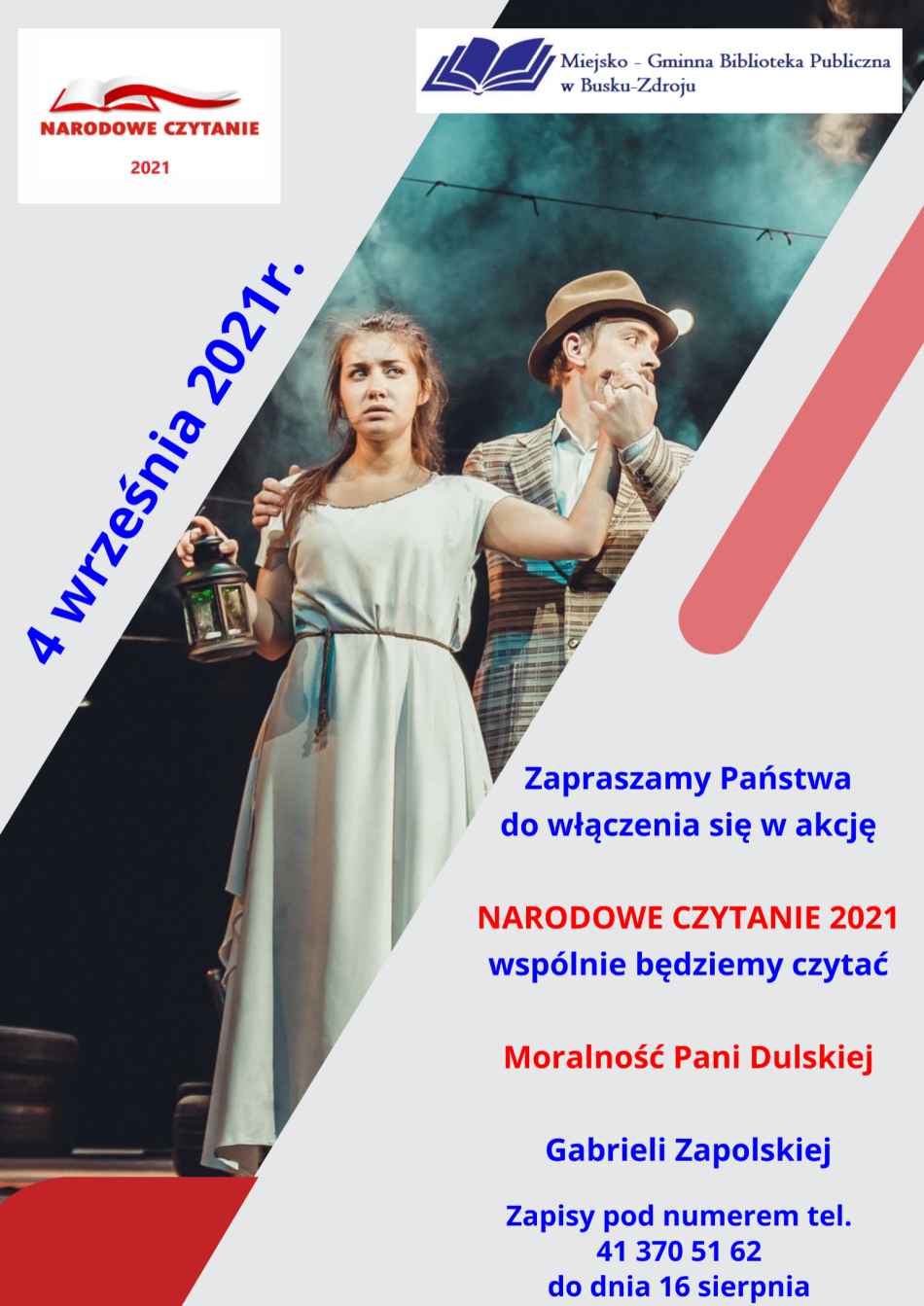 ZAPRASZAMY DO WZIĘCIA UDZIAŁU W NARODOWYM CZYTANIU 2021