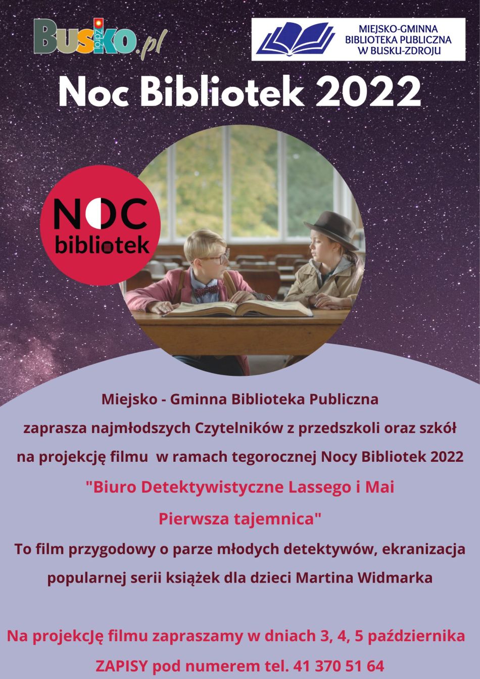 Zapraszamy na projekcję filmu w ramach tegorocznej Nocy Bibliotek 2022