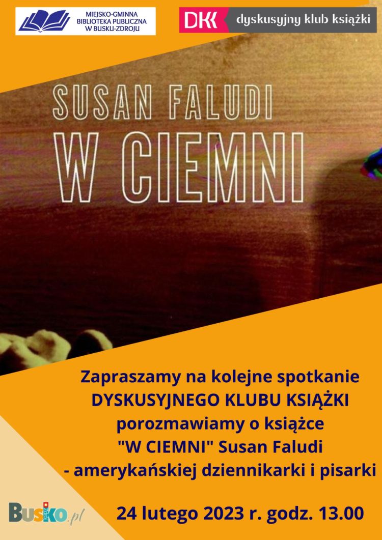 Zapraszamy na kolejne spotkanie DYSKUSYJNEGO KLUBU KSIĄŻKI.