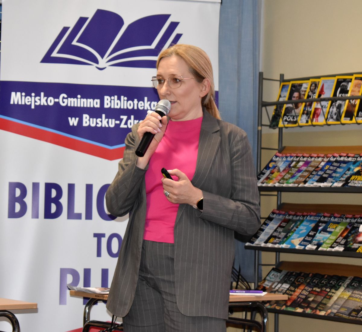 Agnieszka Mielech podczas spotkania