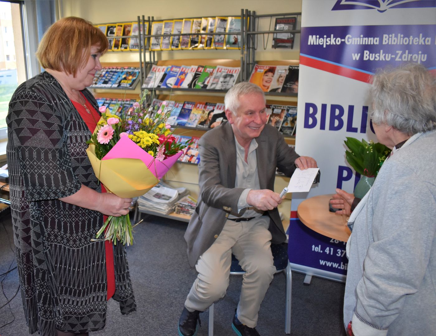 Spotkanie z Krzysztofem Materną w buskiej bibliotece