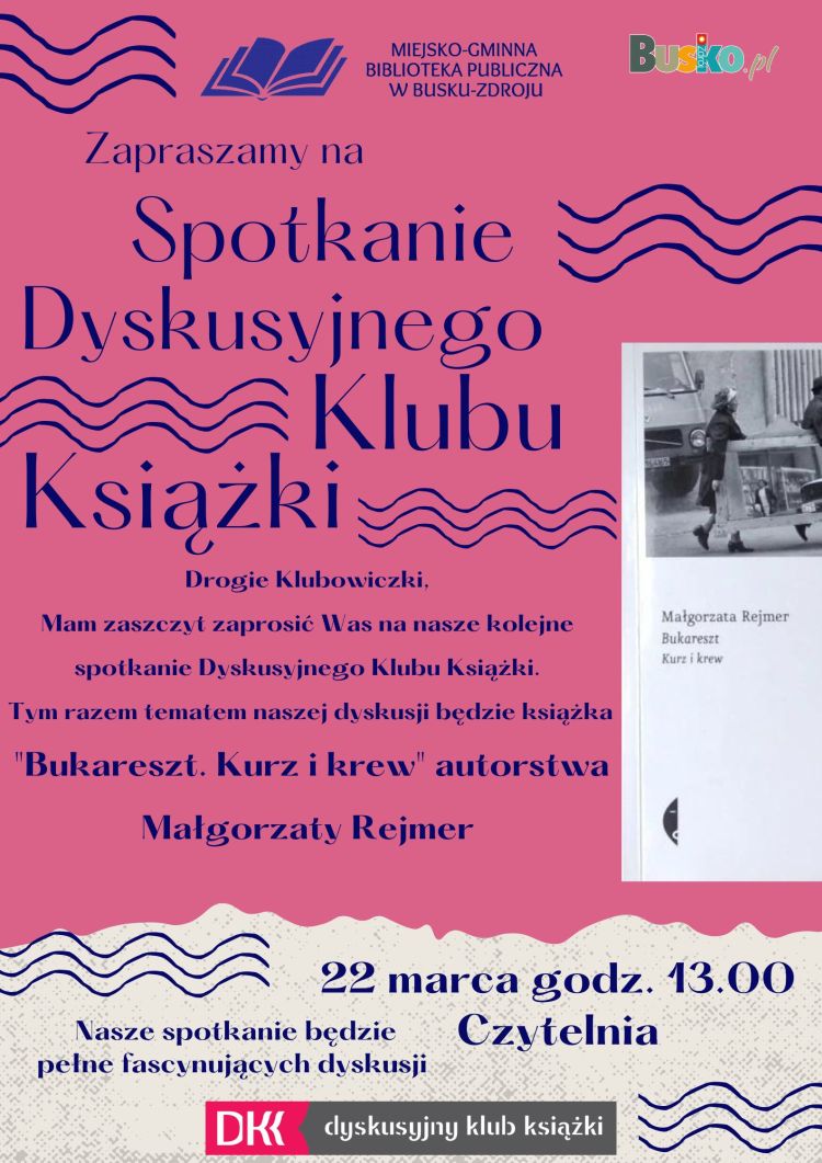 Zaproszenie na Spotkanie Dyskusyjnego Klubu Książki 