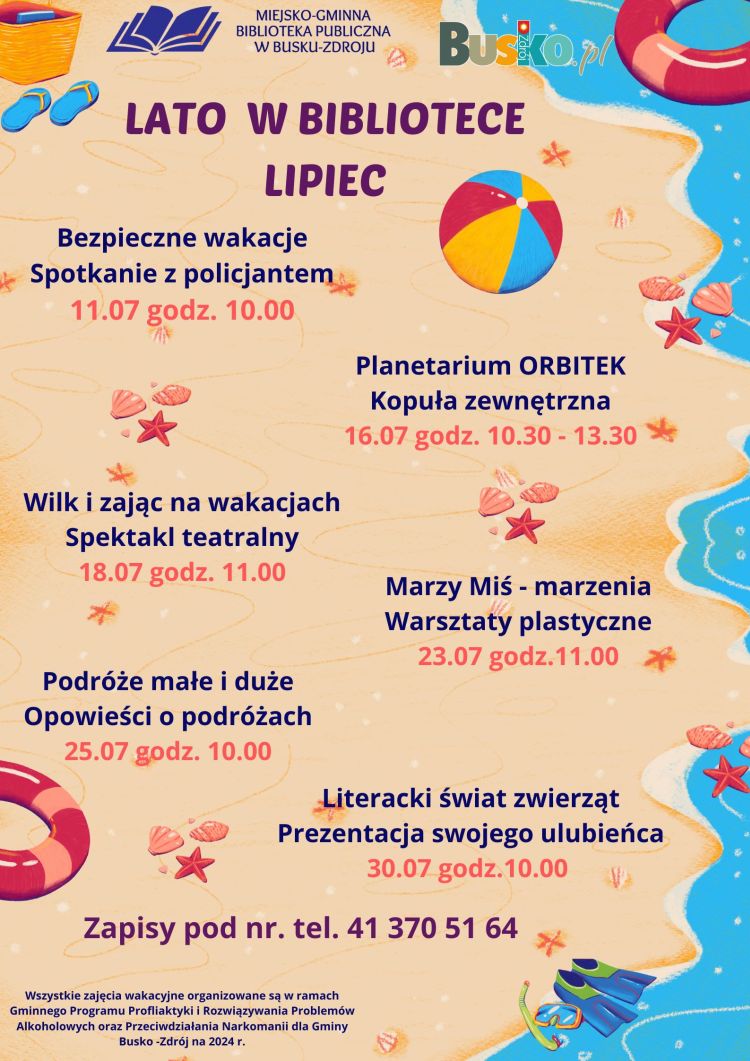 Zaproszenie na Wakacje w Bibliotece