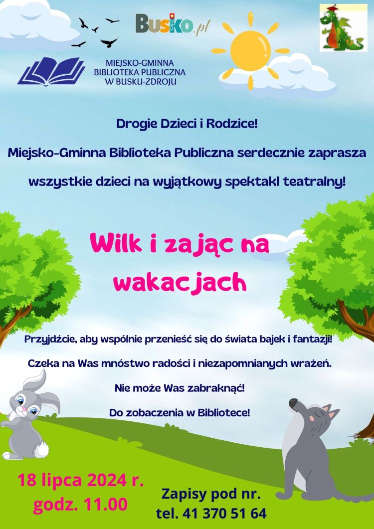 Zapraszamy Was serdecznie do naszej biblioteki na wakacyjne przygody z książkami!