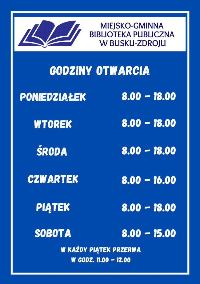 Godziny pracy biblioteki