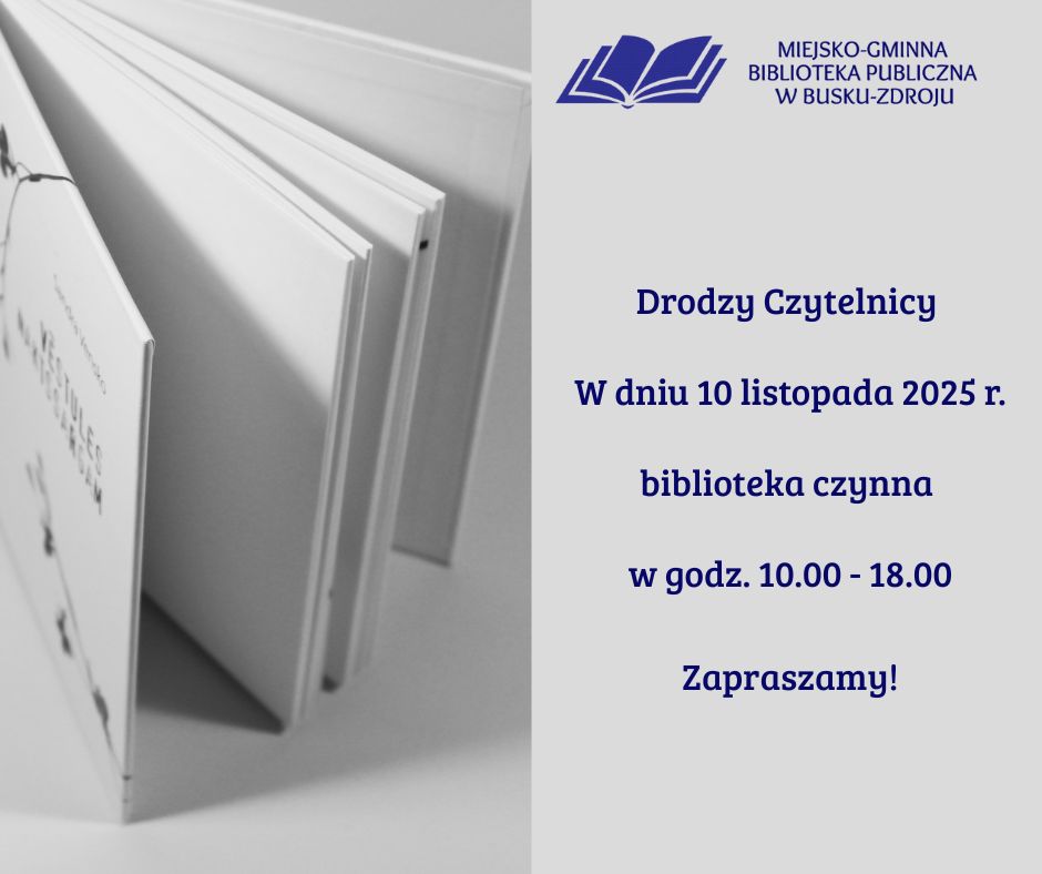 Zdjęcie książki oraz informacja o godzinach otwarcia biblioteki.jpg