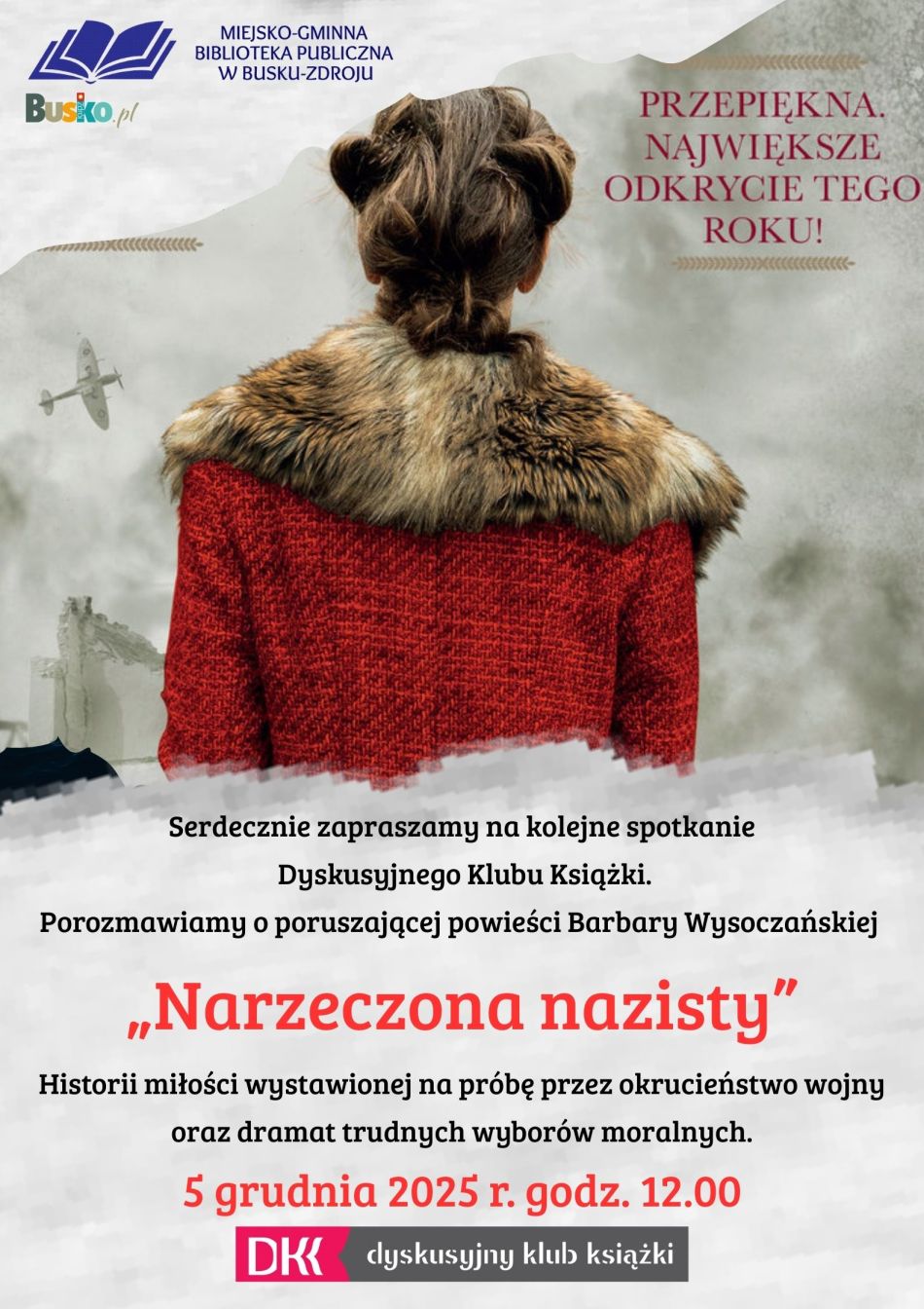 Serdecznie zapraszamy wszystkich miłośników literatury na kolejne spotkanie Dyskusyjnego Klubu Książki!