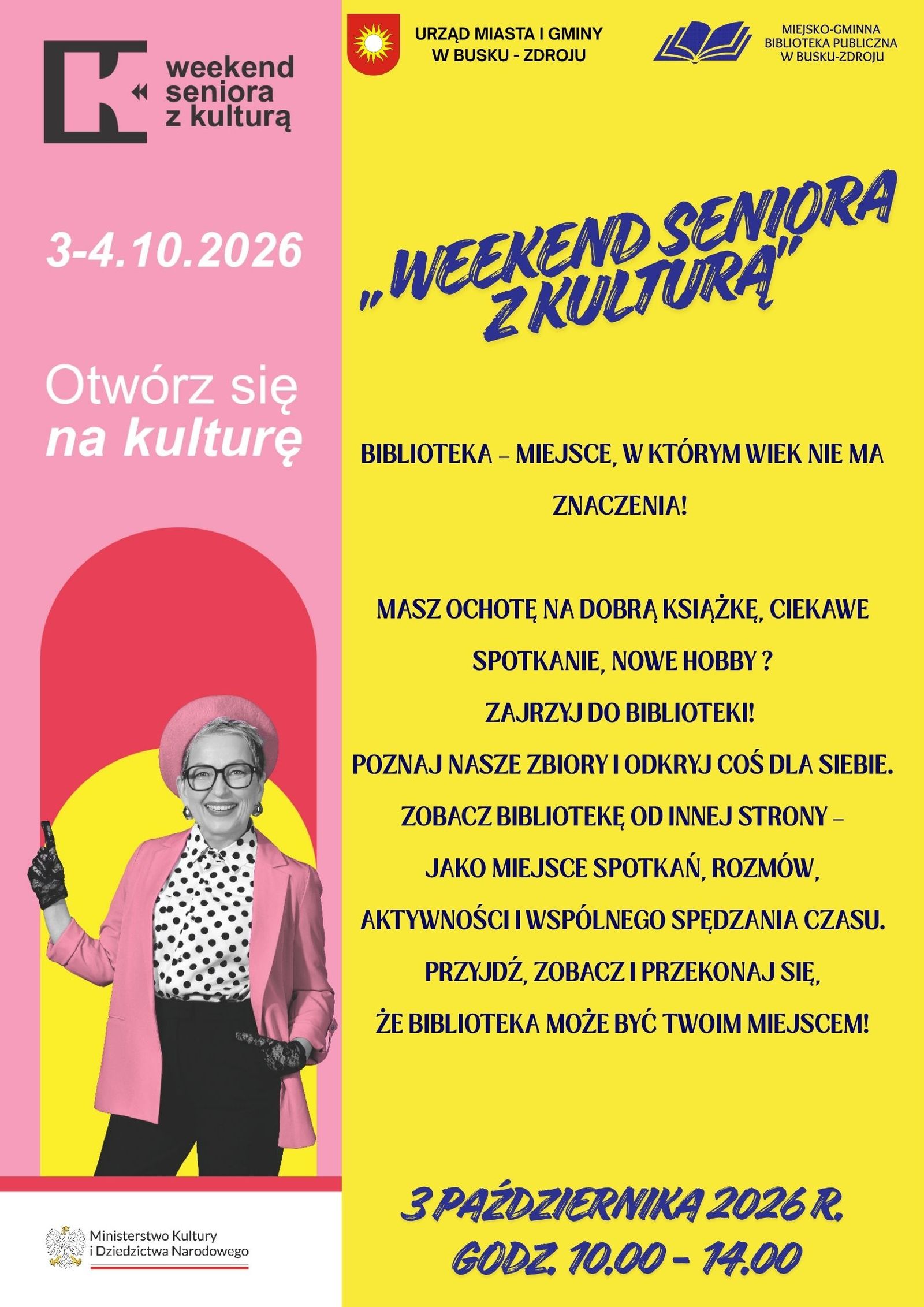 „Weekend Seniora z Kulturą” – 3–4 października 2026 r.