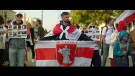 Protest młodych Białorusinów warszawie