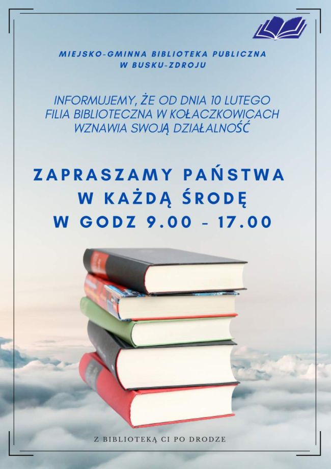 Informacja dla czytelników filii bibliotecznej w Kołaczkowicach